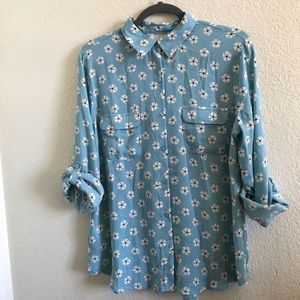 Blue flower blouse